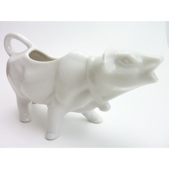 Vintage White Cow Creamer Funny Face - Picture 1 of 5